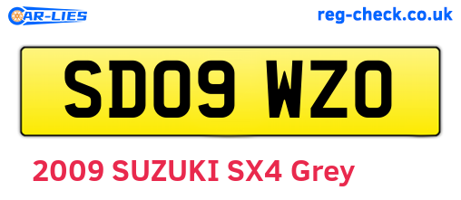 SD09WZO are the vehicle registration plates.