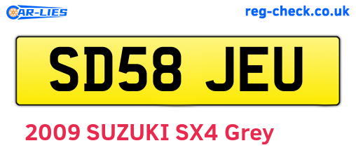 SD58JEU are the vehicle registration plates.
