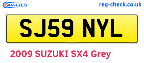 SJ59NYL are the vehicle registration plates.