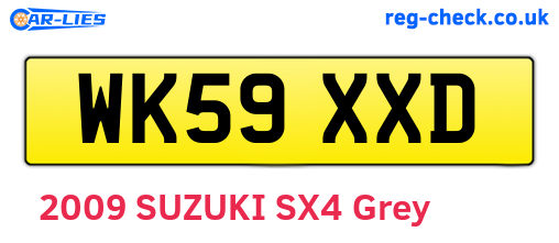 WK59XXD are the vehicle registration plates.