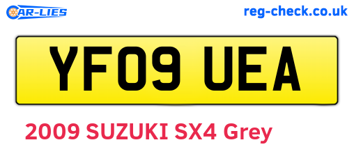YF09UEA are the vehicle registration plates.