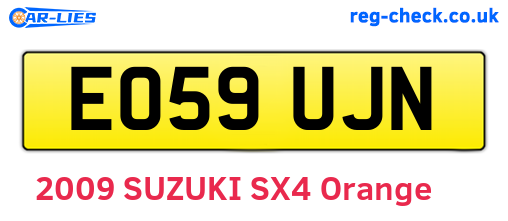 EO59UJN are the vehicle registration plates.