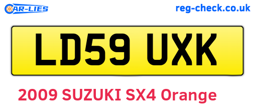 LD59UXK are the vehicle registration plates.