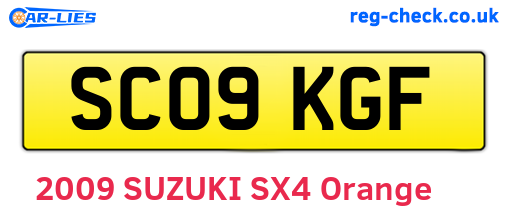 SC09KGF are the vehicle registration plates.