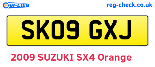 SK09GXJ are the vehicle registration plates.