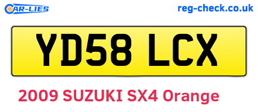 YD58LCX are the vehicle registration plates.