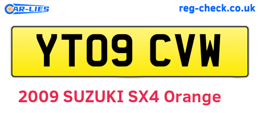 YT09CVW are the vehicle registration plates.
