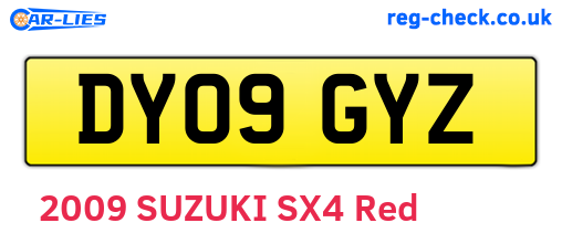 DY09GYZ are the vehicle registration plates.