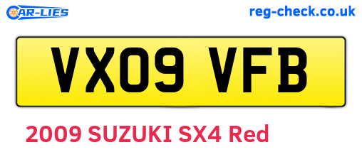 VX09VFB are the vehicle registration plates.