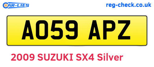 AO59APZ are the vehicle registration plates.