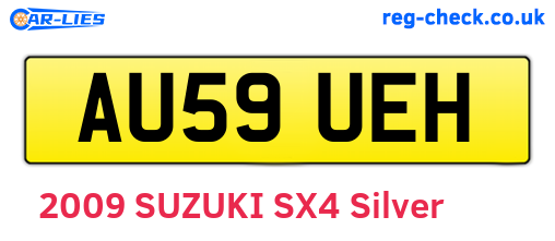AU59UEH are the vehicle registration plates.