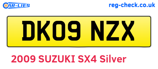 DK09NZX are the vehicle registration plates.