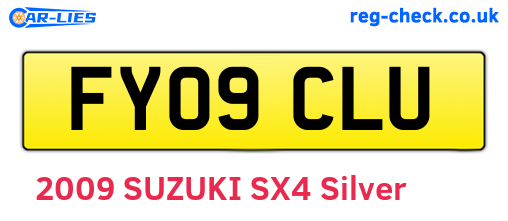 FY09CLU are the vehicle registration plates.