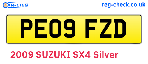 PE09FZD are the vehicle registration plates.