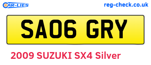 SA06GRY are the vehicle registration plates.