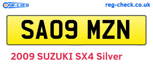 SA09MZN are the vehicle registration plates.
