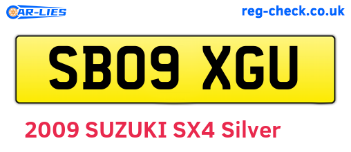 SB09XGU are the vehicle registration plates.