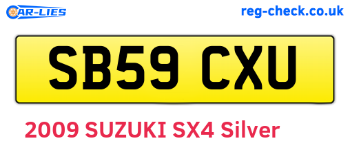 SB59CXU are the vehicle registration plates.