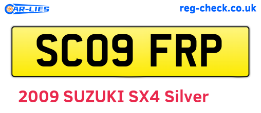 SC09FRP are the vehicle registration plates.