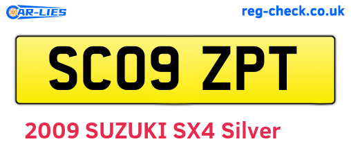 SC09ZPT are the vehicle registration plates.