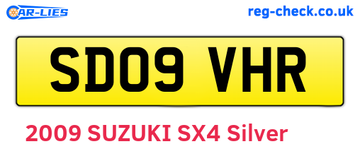 SD09VHR are the vehicle registration plates.