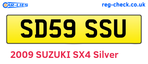 SD59SSU are the vehicle registration plates.