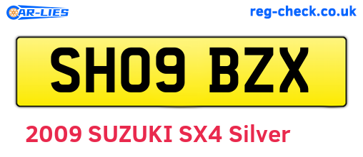 SH09BZX are the vehicle registration plates.