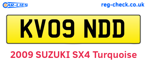 KV09NDD are the vehicle registration plates.