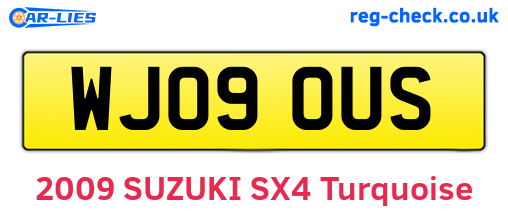 WJ09OUS are the vehicle registration plates.