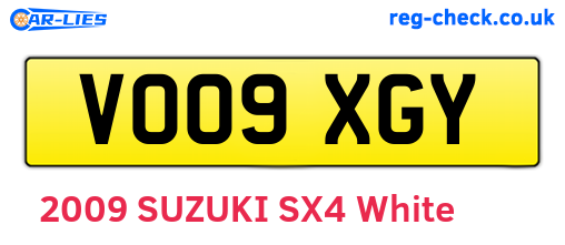 VO09XGY are the vehicle registration plates.