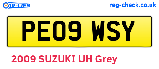 PE09WSY are the vehicle registration plates.