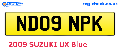 ND09NPK are the vehicle registration plates.