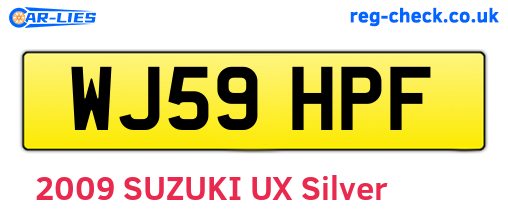 WJ59HPF are the vehicle registration plates.