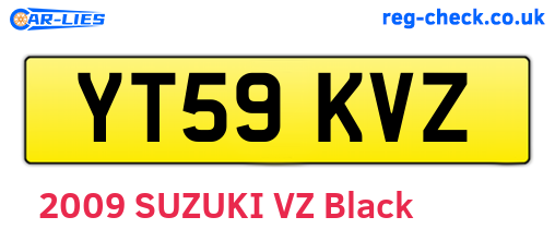 YT59KVZ are the vehicle registration plates.