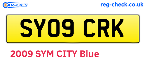 SY09CRK are the vehicle registration plates.