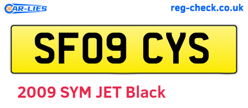SF09CYS are the vehicle registration plates.