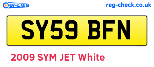 SY59BFN are the vehicle registration plates.
