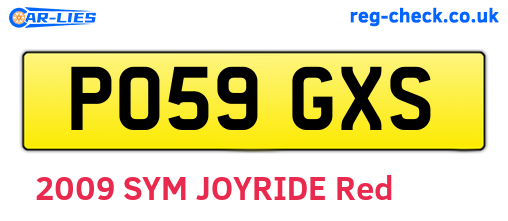 PO59GXS are the vehicle registration plates.