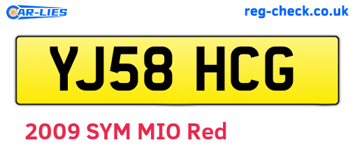 YJ58HCG are the vehicle registration plates.