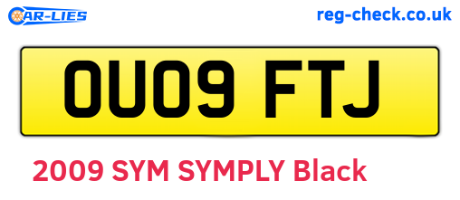 OU09FTJ are the vehicle registration plates.