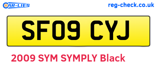 SF09CYJ are the vehicle registration plates.