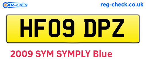HF09DPZ are the vehicle registration plates.