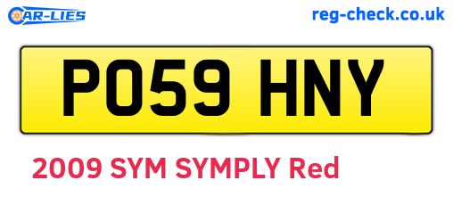 PO59HNY are the vehicle registration plates.