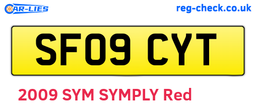 SF09CYT are the vehicle registration plates.