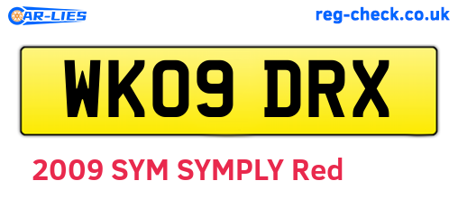 WK09DRX are the vehicle registration plates.