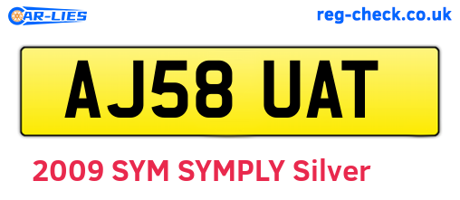 AJ58UAT are the vehicle registration plates.