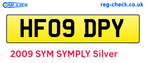 HF09DPY are the vehicle registration plates.
