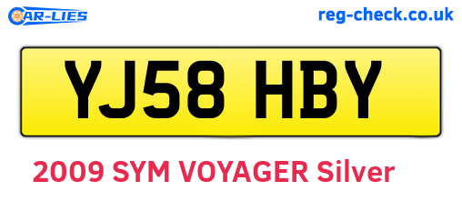 YJ58HBY are the vehicle registration plates.
