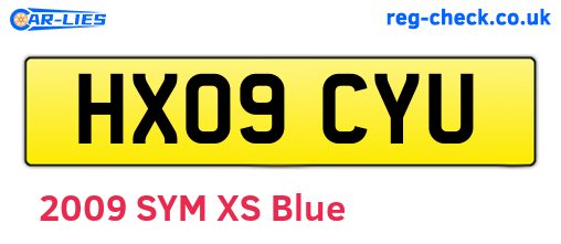 HX09CYU are the vehicle registration plates.
