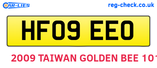 HF09EEO are the vehicle registration plates.